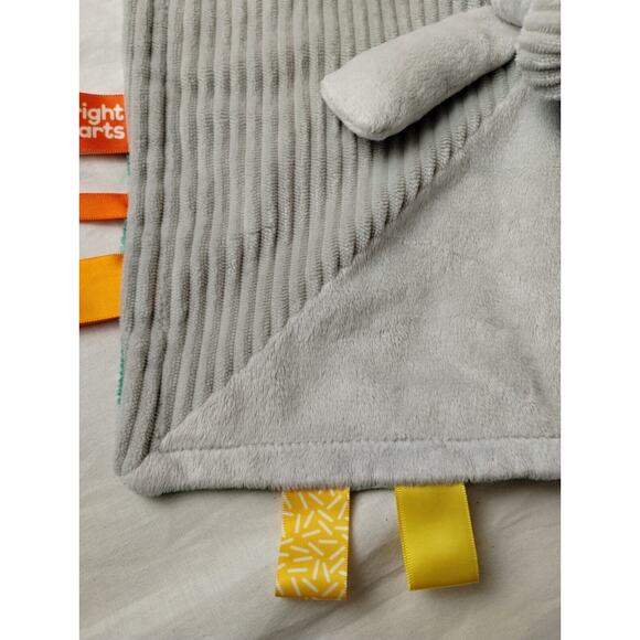 Bright Start Elephant Lovey Baby Security Blanket Infant Plush Grey Soft Palm - Picture 3 of 6